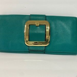 Michael Kors Teal Sutton Clutch